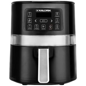 Kalorik TKG FTL 2000 Friggitrice ad aria calda 1600 W Custodia Cool-Touch, Funzione timer, Rivestimento antiaderente, con display Nero