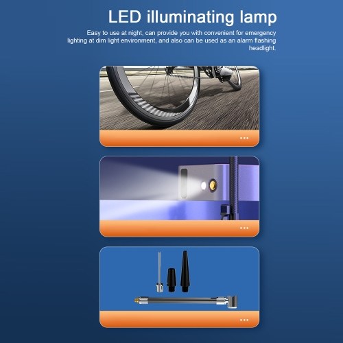 Pompa ad aria per auto 2in1 Gonfiatore per pneumatici elettrico portatile Display digitale con illuminazione a LED Powerbank e funzione di preimpostazione della pressione (tipo accendisigari)