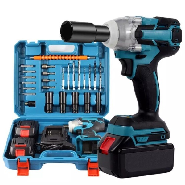 Trade Shop - Avvitatore Impulsi Svita Avvita Bulloni Doppia Batteria 20v 5ah + 25 Accessori