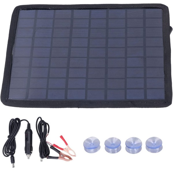 Trade Shop - Caricabatteria Da Pannello Solare Da 6w 18v Da Auto Portatile Da 12v Ricarica