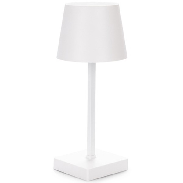 Trade Shop - Lampada Da Tavolo A Led Touch Luce Calda Dimmerabile Batteria Ricaricabile Usb Bianco