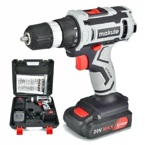 Trade Shop - Trapano Avvitatore Doppia Batteria A Litio 20v Coppia 30nm + Valigia Cd027