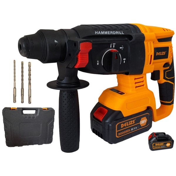 Trade Shop - Trapano Scalpellatore A Batteria 21v 9ah Martello Demolitore Sds Plus Dl26-1