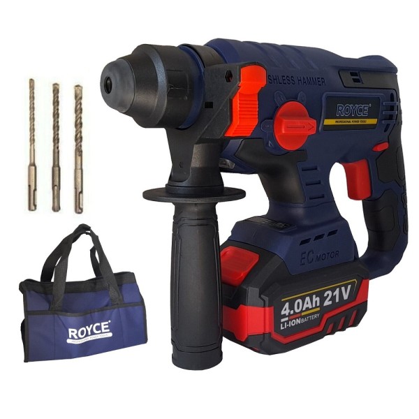 Trade Shop - Trapano Scalpellatore A Batteria Martello Demolitore Sds Plus 4ah 21v 89862