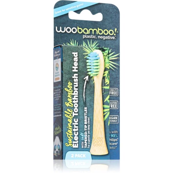 Woobamboo Eco Electric Toothbrush Head testine di ricambio per spazzolino di bambù Compatible with Philips Sonicare 2 pz