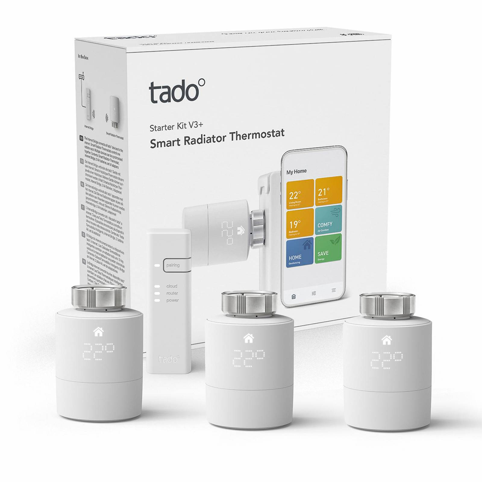 tado° Smart V3+ 3x termostato termosifoni + bridge