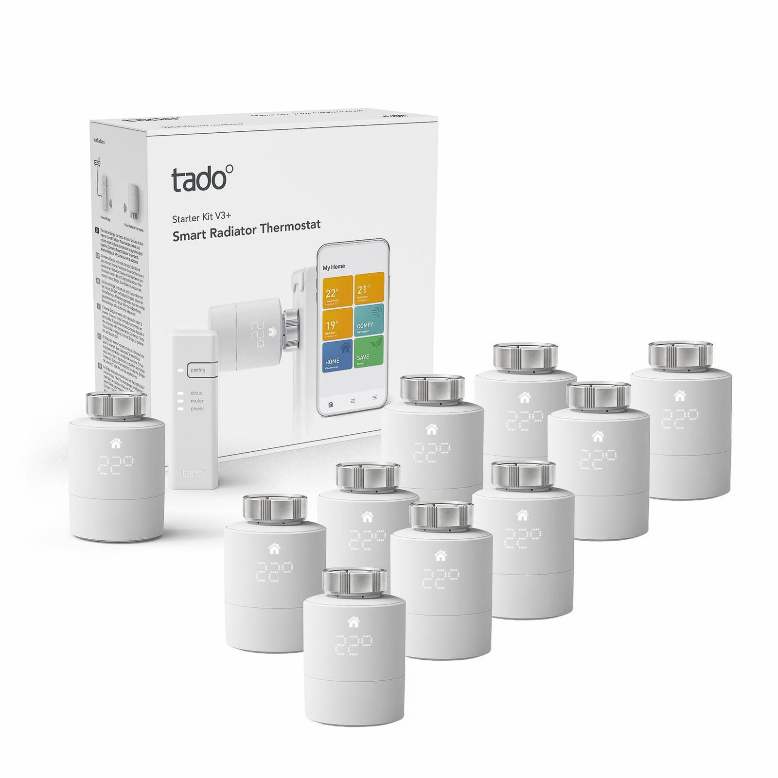 tado° starter kit + 9 x termostato termosifoni V3+